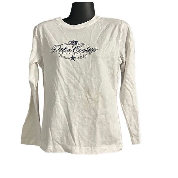 COWBOYS white long sleeve shirt tee top women’s Small - Picture 1 of 9
